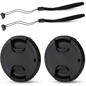 2-Pack 55mm Front Lens Cap Cover with Cap Keeper For Nikon D3500,D3400,D5600,D7500 With AF-P 18-55mm Kit Lens & Other Lenses With 55mm Filter Thread (Not For AF-S/EF-S 18-55mm Lens)