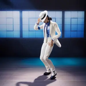 Michael Jackson Smooth Criminal White Suit Moonwalk Pose Collectible Articulated Action Figure