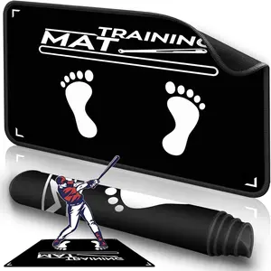 Baseball Hitting Mat,Indoor/Outdoor Portable Batting Cage Mat,35.4 * 23.6 Inch Baseball and Softball Batter Stance Training Mat for Kids to Improve Posture