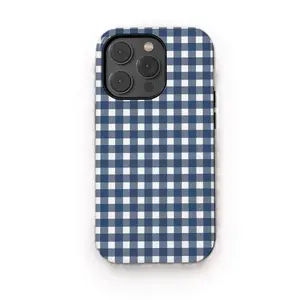 Blue Stripe Plaid Phone Case Ginghamm Collage Cover for iPhone 17 Air ProMax Plus 16 15 Pro 14 13 12 11 Shockproof Silicone Protection Samsung S22 S23 S24 S25 A06 A13 A52 A53 A56 Casing