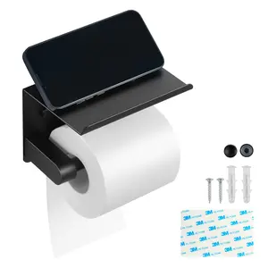 VEVOR Toilet Paper Holder with Shelf Mega Rolls Wall Mounted Toilet Roll Holder