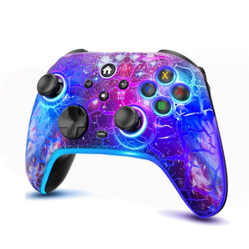 2026 Wireless RGB Controller for Nintendo Switch/iOS/Android/PC,with Turbo Motion Control and Long Battery Life,Programmable Game Joysticks, Rainbow, Accessories