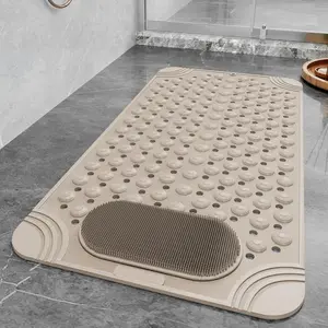 Bathroom Anti-slip Mat, Anti-fall Massage Mat, Suitable for Bathroom Floor with Suction Cup, Waterproof, Anti-fouling, Hotel Shower Mat Grey Diatomite Bath Mat