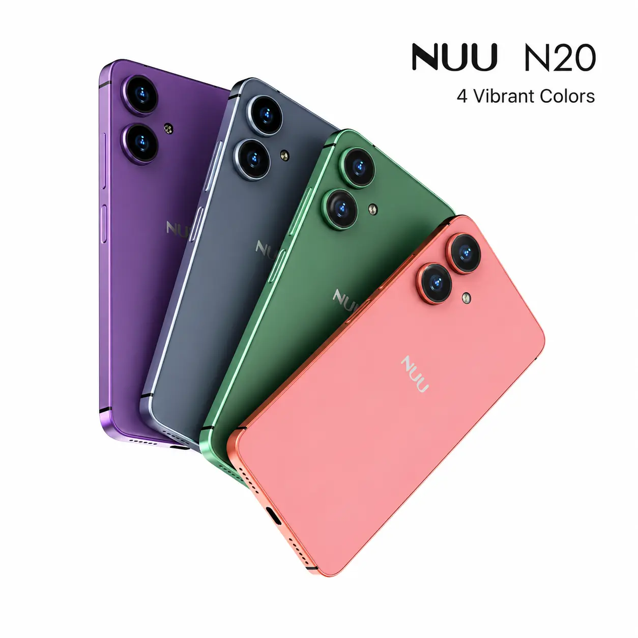 NUU N Series Android 15 Cellphone - 6.6" HD+ 90Hz Smooth Scroll Screen, 6GB RAM, 128GB Storage, Dual Rear Cameras, 127° Ultra-Wide Front Camera, 5000mAh Battery, USB-C, Accessories, Metro by T-Mobile 4G LTE Droid Device, Easy-to-Use Android Device