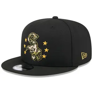 Men's Chicago White Sox New Era Black Armed Forces Day 9FIFTY Snapback Hat