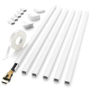 Cable Hider, 94in Cable Hider, Single Wire Cable Cover for Wall, Paintable Cable Cover Walkway, Cable Hider for Wall TV 6xL15.7 W0.59 H0.4in, White