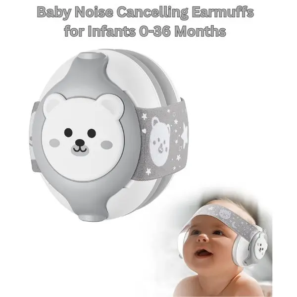 Baby Noise Cancelling Earmuffs, Adjustable ABS Ear Protection for Infants 0-36 Months, Ideal for Travel & Outdoor Use, Sleep, Portable, Unisex, 10 - 15 Kg, Do Not Wash, 0 - 3 Years