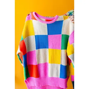 TABY ORIGINAL: Mixed Signals Color Blocking Sweater*** Sizes XS-5X!***