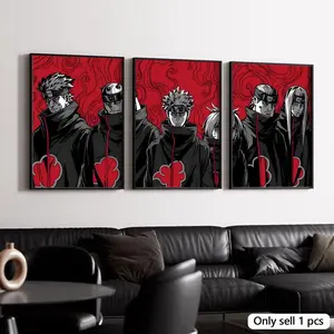Anime Pain Akatsuki Split Design Poster, Artistic, HD Waterproof Art Sticker, DIY Self-Adhesive Wall Print, Fade-Resistant Decorative Wall Poster for Home, Living Room, Office, Bar, Multiple Sizes, High-Definition Print, Easy Peel and Stick