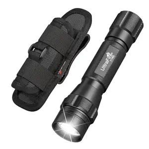 UltraFire T1 Pro 1200LM Tactical Flashlight with 402 Holster – USB Rechargeable, IPX65 Waterproof, Multi-Mode Strobe & SOS, Durable Aluminum for Outdoor & Police Use High Brightness