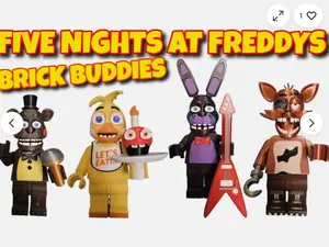 FNAF Brick Buddies - 3D Printed Figure - Desk Companion with Moveable Arms & Legs - 10/11 Inch Height