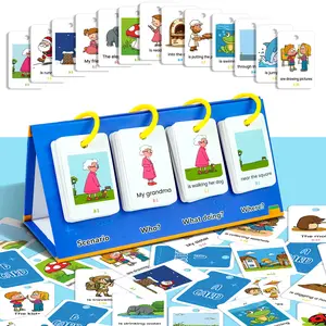 New 80pcs English Flash Cards with Creative Picture and Words Sentence Making Educational Learning Tool for Thinking Training Durable Animals