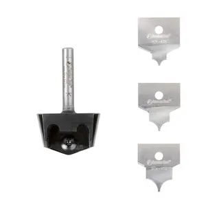 Amana Tool AMS-214 4-Piece Tru Point Insert Roundover CNC System 1/4 Inch Shank Router Bit Set