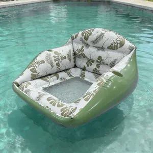 Tropical Adult Inflatable Water Sofa Float Pool with Cup Holder, Minimalist Design Swimming Pool Chair, 3-In-1 Inflatable Pool Toy, Swimming Floater, Outdoor Use
