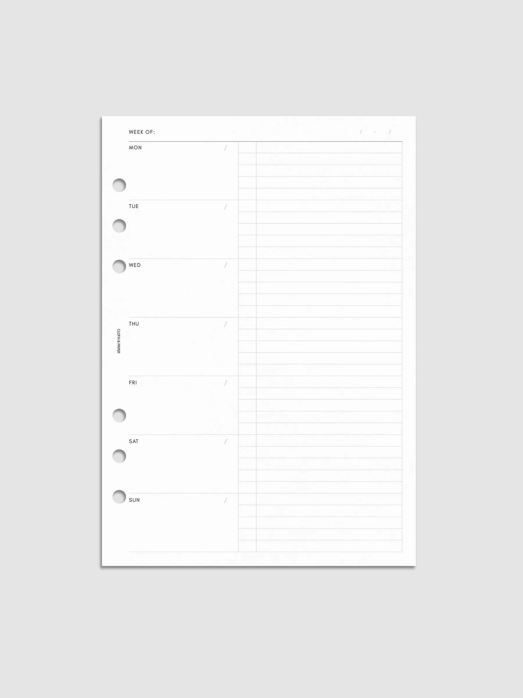 Weekly Checklist Planner Inserts