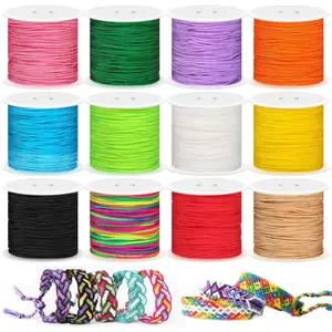 12 Rolls Nylon String for Bracelets Chinese Knotting Nylon Cord for Jewelry Making Nylon Beading Thread for Kumihimo Braided Bracelets Necklaces Macrame Craft Wind Chime