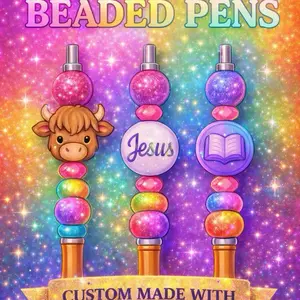 Custom Beaded Pens - Cute & Unique Writing Stationery for Students & Professionals - Always Fresh Office Supplies - Versatile Study Tool