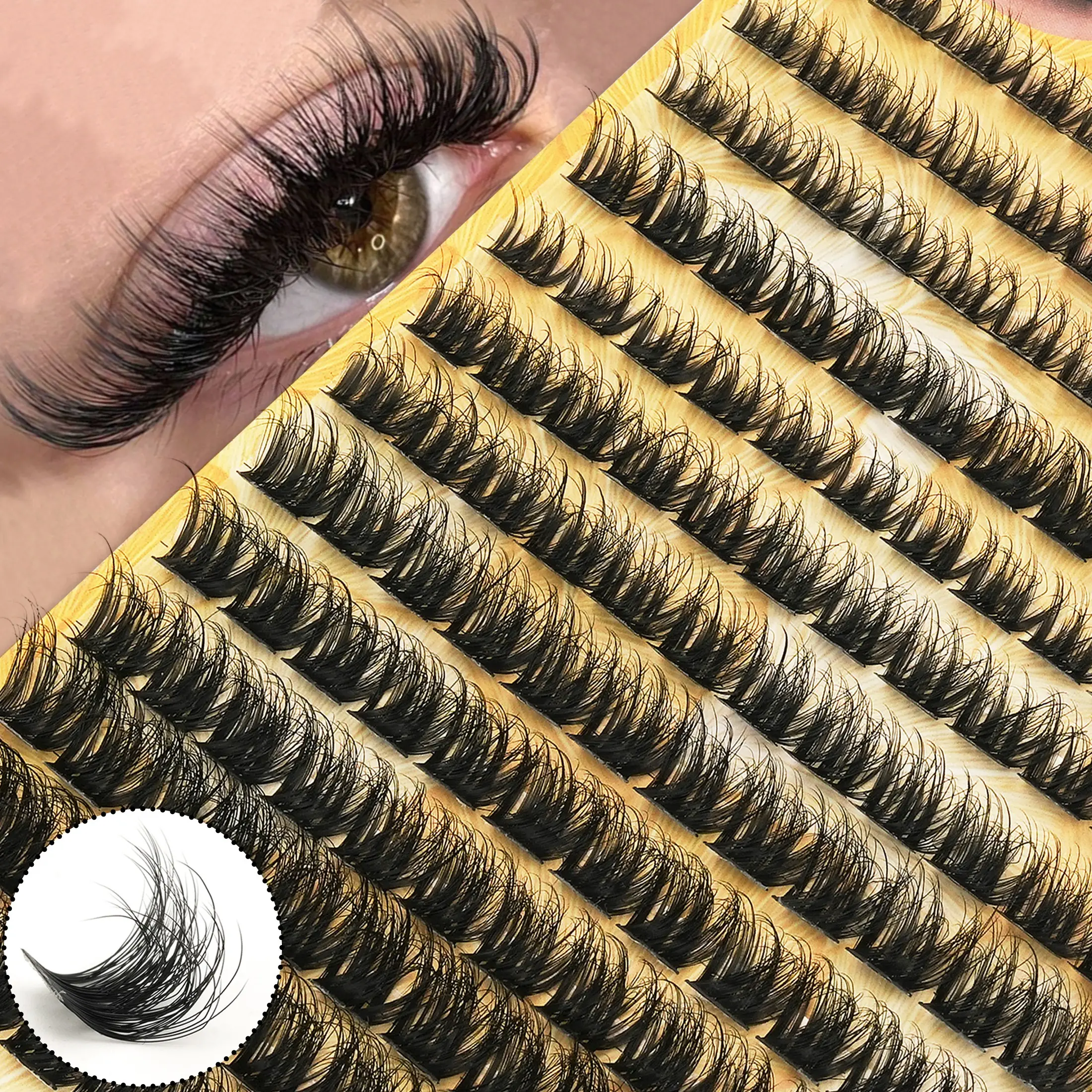 156 Pcs Mixed Size False Eyelashes, Reusable D Curl Dense Eyelashes Kit Set, Lightweight Travel Case, Beginner Friendly, Natural Look, Makeup