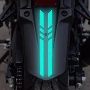 Motorcycle Reflective Stripe Stickers Decal, High-Strength Vinyl Waterproof Self-Adhesive Decor, Night Safety Warning for Tank & Helmet