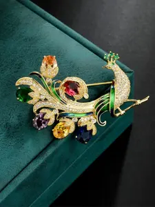 Elegant Peacock Brooch for Women, Peacock Design, Large Coat Pin, Beautiful Accessory Gift, Stylish Fashion Jewelry, Perfect for Any Occasion