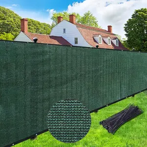 Privacy Screen 6' x 50' Fence Commercial Shade Cover with Brass Grommets Heavy Duty Perfect for Outdoor Back Yard-Dark Green