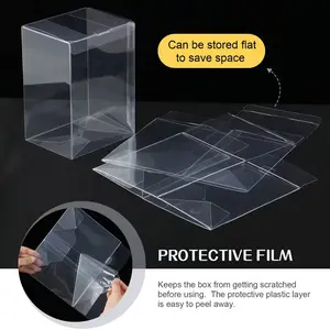 1pcs Clear Heavy-Duty Pop Protector Case Compatible with 4” Pop Vinyl Figures - Display Box with Protective Film & Locking Tab, Clear Collectible Figurine Case for Trading, for Display, for Collection