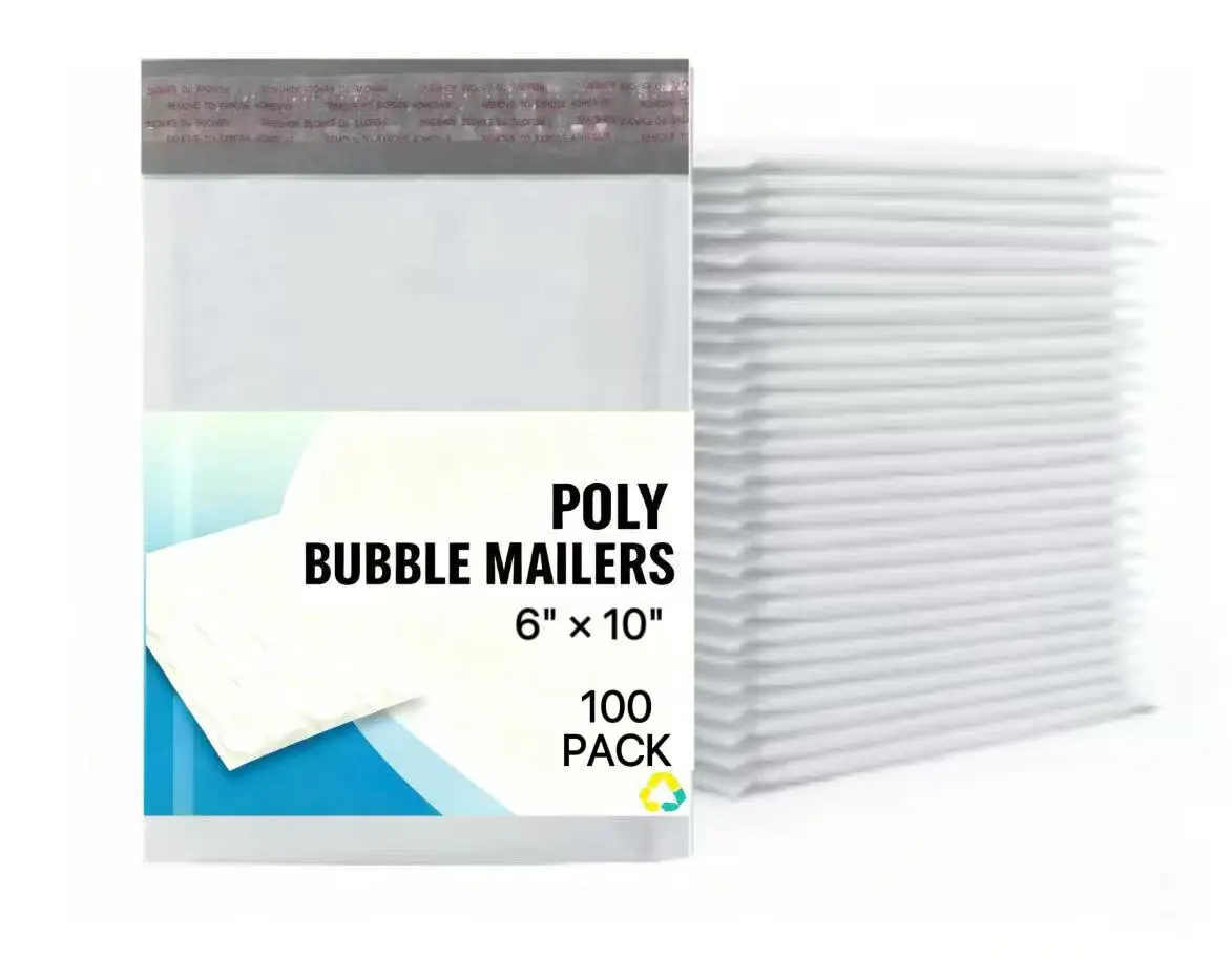 #0 Poly Bubble Mailers, 6x10 Inch 100 Pieces Poly Bag, Bubble Padded Envelopes, Self Seal Waterproof Mailing Envelopes,Usable 6x9 inch, Gray, 100 Pieces