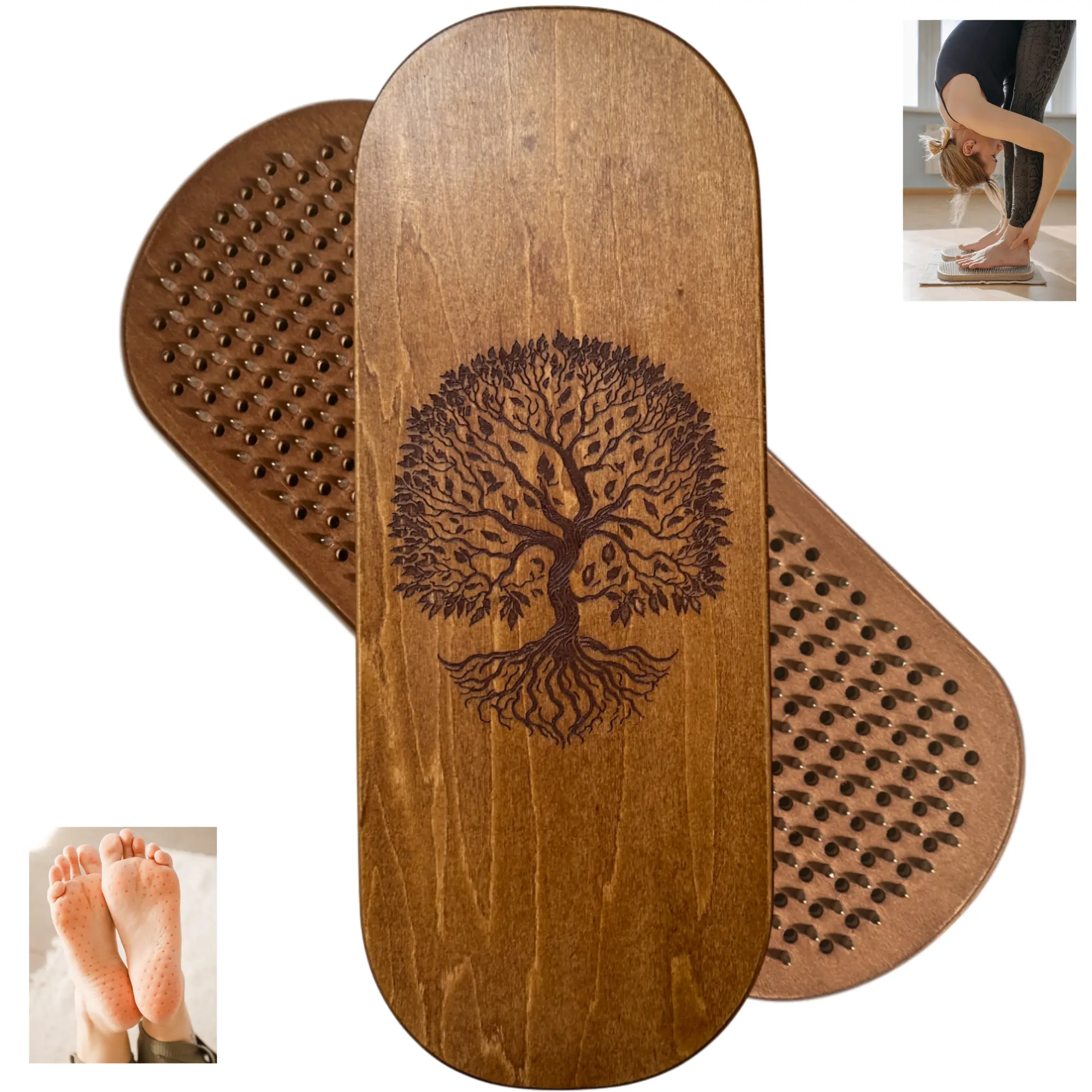 Sadhu Board with Aluminum Nails, 0.39 In (10 mm), Nail Boards for Feet, Slim Sadhu  Board, Sadhu Nail Board, Yoga and Spiritual Gift, Tree of Life