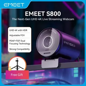 EMEET S800 4K HDR Webcam Autofocus Streaming Camera with Built-in Privacy Cover for Streaming Video Games Fathers Day Gift Laptop, TikTokShopBlackFriday