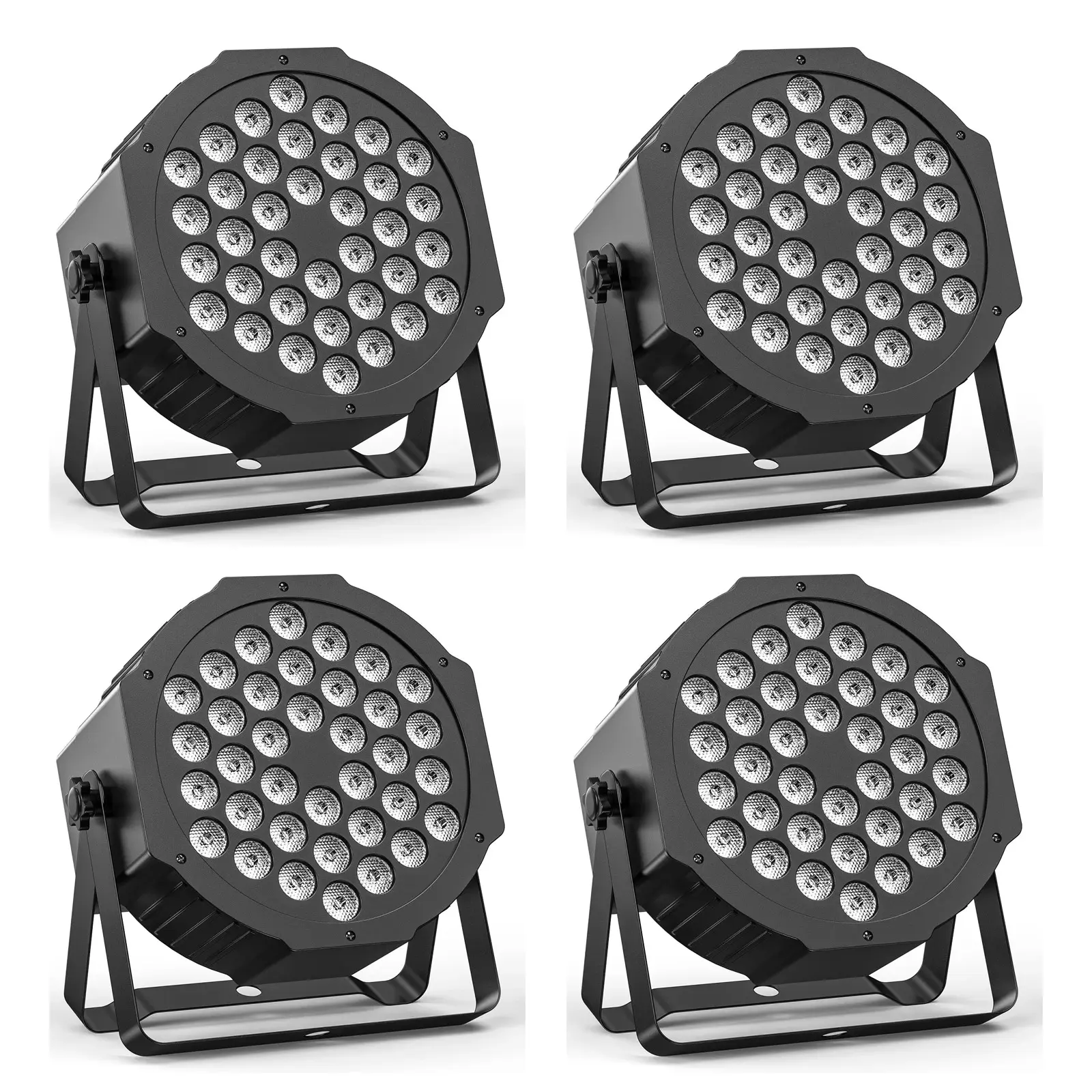 4PCS 36W RGB 36LEDs Mini Flat Par Led Spotlights, Remote-DMX Control, Programmable Led Light with Effects, Stage Lighting for Church, Wedding Events, Led Spotlight