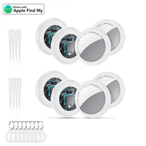 [Summervibes] Tukio GPS Tracker(iOS Only) for Cars & Pets - Mini Clear Design, Weatherproof Case, Anti-Lost Device, Works with Apple Find My iOS Only, IP67 Waterproof, Replaceable Battery - Smart Key Finder Remote