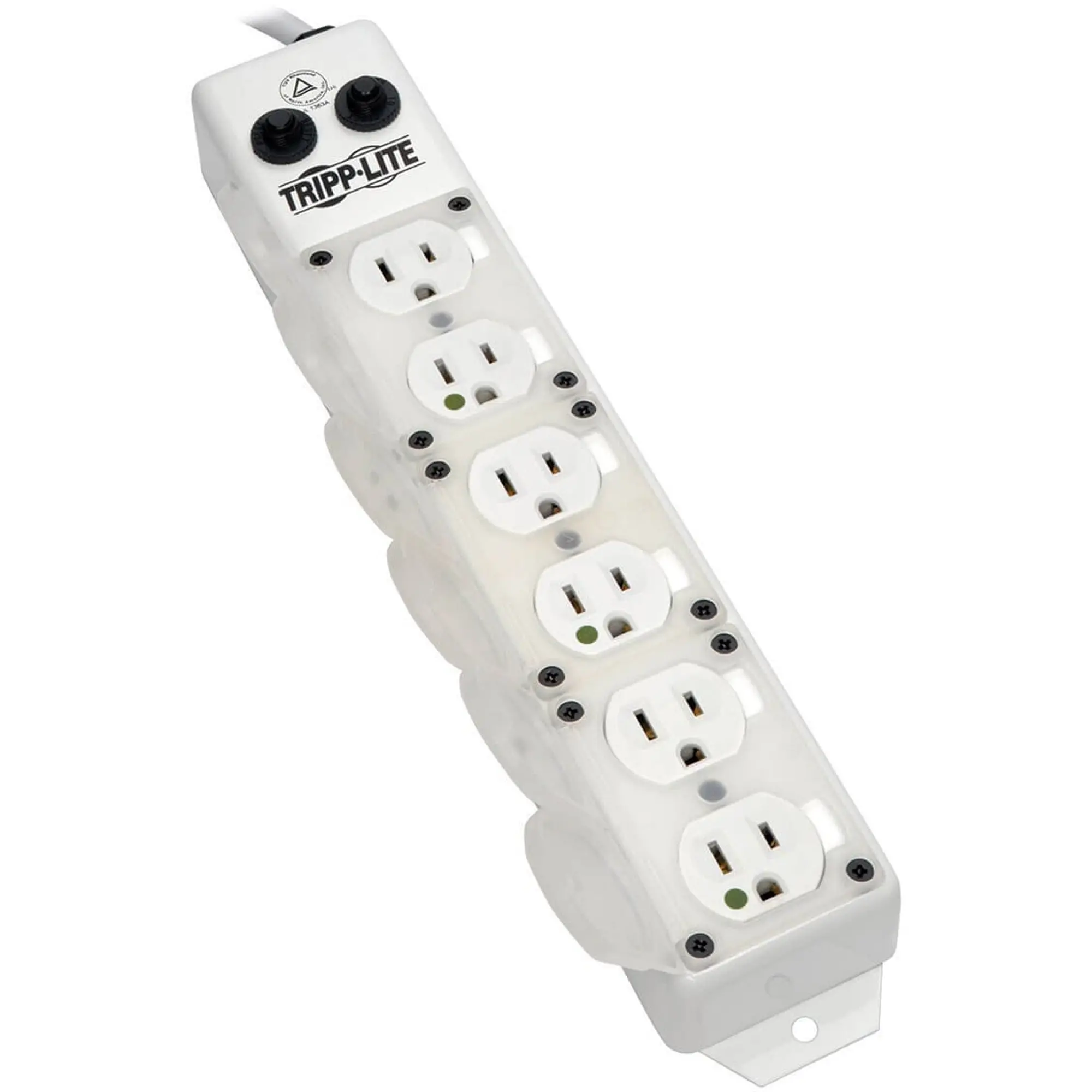 Tripp Lite Hospital Grade Power Strip Accessory - 15A, 7 ft, 6-Outlet NEMA 5-15R-HG, 120V, EPA Registered, FDA Compliant, Anti-Microbial Plug-In for Indoor Patient-Care & Imaging Environments