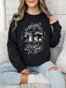 Never and Look Art Chicano Clothing Lowrider Chicana Art Gangster Cholo Outfit Cotton Fabric Menswear Casual Streetwear Hoodie Unisex Loose Fit