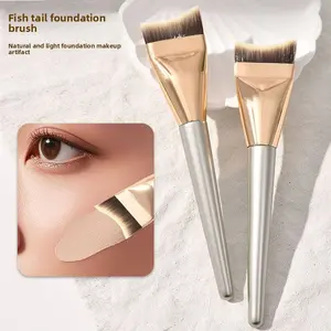 Flat Top Angled Foundation Brush Ultra Thin No Waste Seamless Coverage Makeup Tool for Flawless Finish