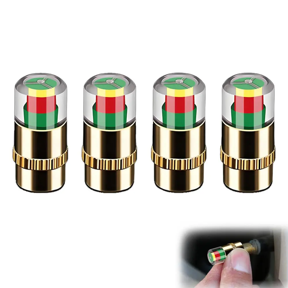 【SummerFinds】JOYTUTUS 4 Pack Car Tire Pressure Monitoring Valves with Red & Green Indicators for Medium-Sized Cars Motorcycles & Bicycles Easy Installation, 4Pcs Car Parts Automotive fathersdaygift Car Accessories Car Tire Sensor