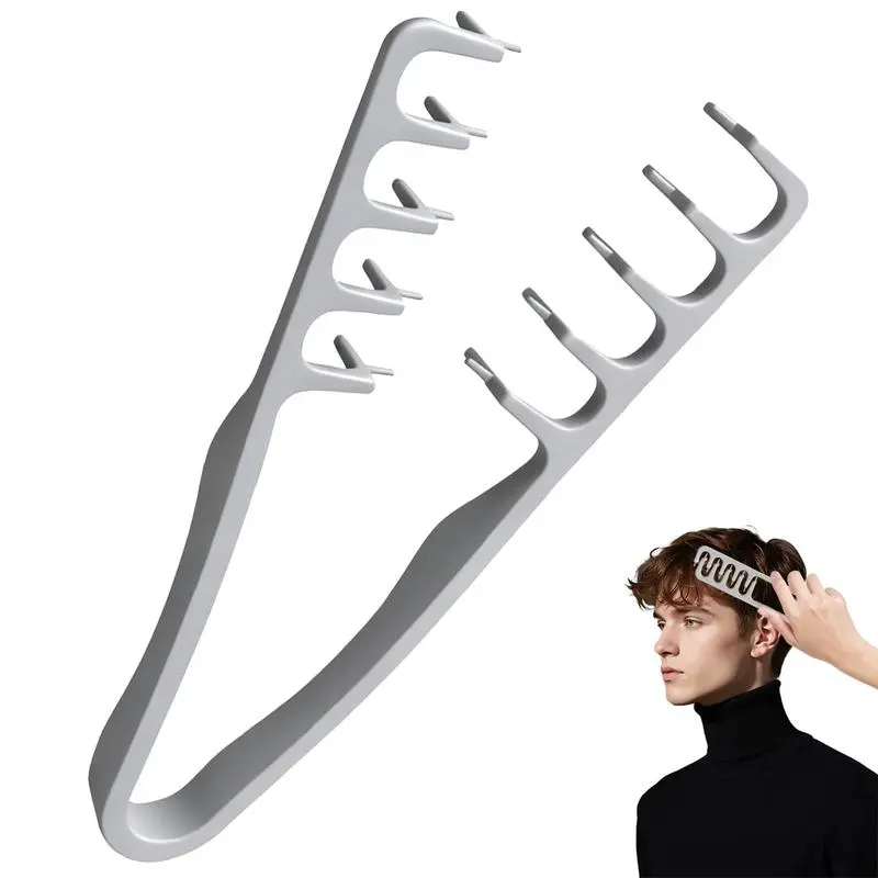 2-Piece Volumizing Texture Comb for Men, Dual-Sided Root Lifting Hair Tool with a Non-Slip Grip for Fluffy & Wavy Hair Styling (Silver, Pink), Haircare, Hair Tools