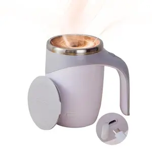 Automatic Stirring Coffee Mug, Rechargeable Automatic Stirring Coffee Mug Automatic Stirring Mug, Stainless Steel Travel Coffee Mug for Office Use (White)