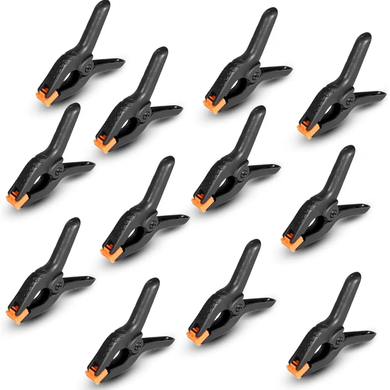 24 Pack Heavy Duty Plastic Spring Clamps 4.3 Inch, Multi-Purpose Utility Clips for Clothes Drying, Laundry, Hanging Pictures, Crafts, Woodworking, Photo Studio Backdrop Stand