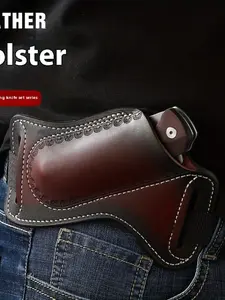 Multi-functional tool storage leather case, top-grain cowhide hiking waist bag, folding knife storage pouch, knife case, camping and hiking tool waist bag, Camping Tools, Camping Outdoor Tool, Survival Gear