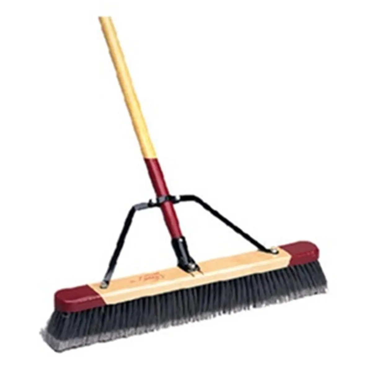 212 MAIN Professional 24 In Smooth-Sweep Push Broom for Reptile & Amphibian Home Cleaning Products - Smooth Bristles, Lightweight, Full Assembly, Hardwood Maple, Iron & Synthetic Components, Powder Coated Steel Handle Brace, Durable, Feather Ends, Rounded