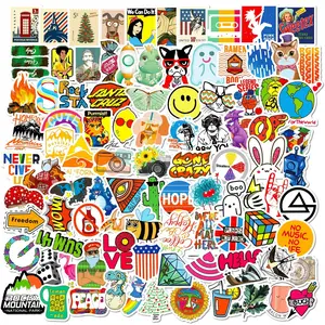 100pcs Small-sized Mixed Cartoon Graffiti Series Stickers, Suitable for Faith Based Designs Such As Scrapbooks, Diaries, Laptops, Water Bottles, Cars, Etc., As Gifts with Positive Information, Car Decorative Sticker
