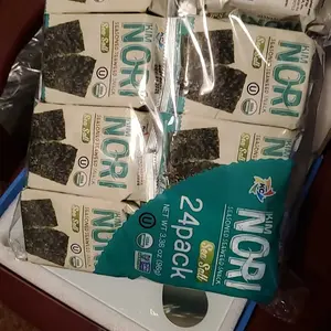 KIMNORI Seasoned Seaweed Snacks Sheets – Organic Sea Salt Flavor 24 Individual Packs Roasted Crispy Premium 100% Natural Laver Kim Nori 4g 0.14 Ounce