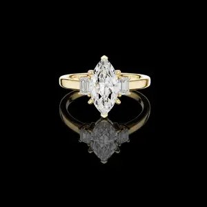 1.50 CT Unique Lab Grown Marquise Cut Diamond Ring For Perfect Mood