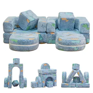 Lamerge Modular Kids Couch, Sectional Toddler Play Sofa For Playroom, Glow-in-The-Dark Convertible Foam sofa, Multi-Combination Playing Couch For Developing Imagination