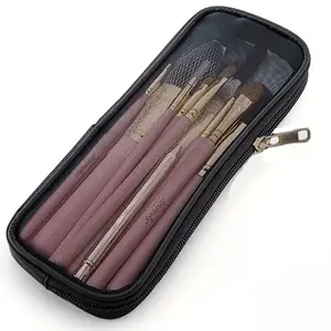 Mesh Makeup Organizer Pouch, 1 Count Portable Large Toiletry Travel Bag, Travel Cosmetic Bags, Foldable Cosmetic Storage Bag for Brushes, Universal Storage Organizer for Women & Men