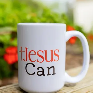 Jesus Can Coffee Mugs - White Ceramic Mug with Inspirational Message for Daily Motivation You Will love this Jesus Can coffee/tea mug while sitting and doing your daily devotionals or any daily life activities.