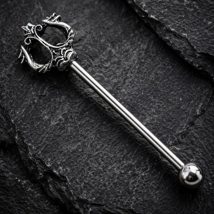 Stainless Steel Ancient Trident of Poseidon Industrial Barbell
