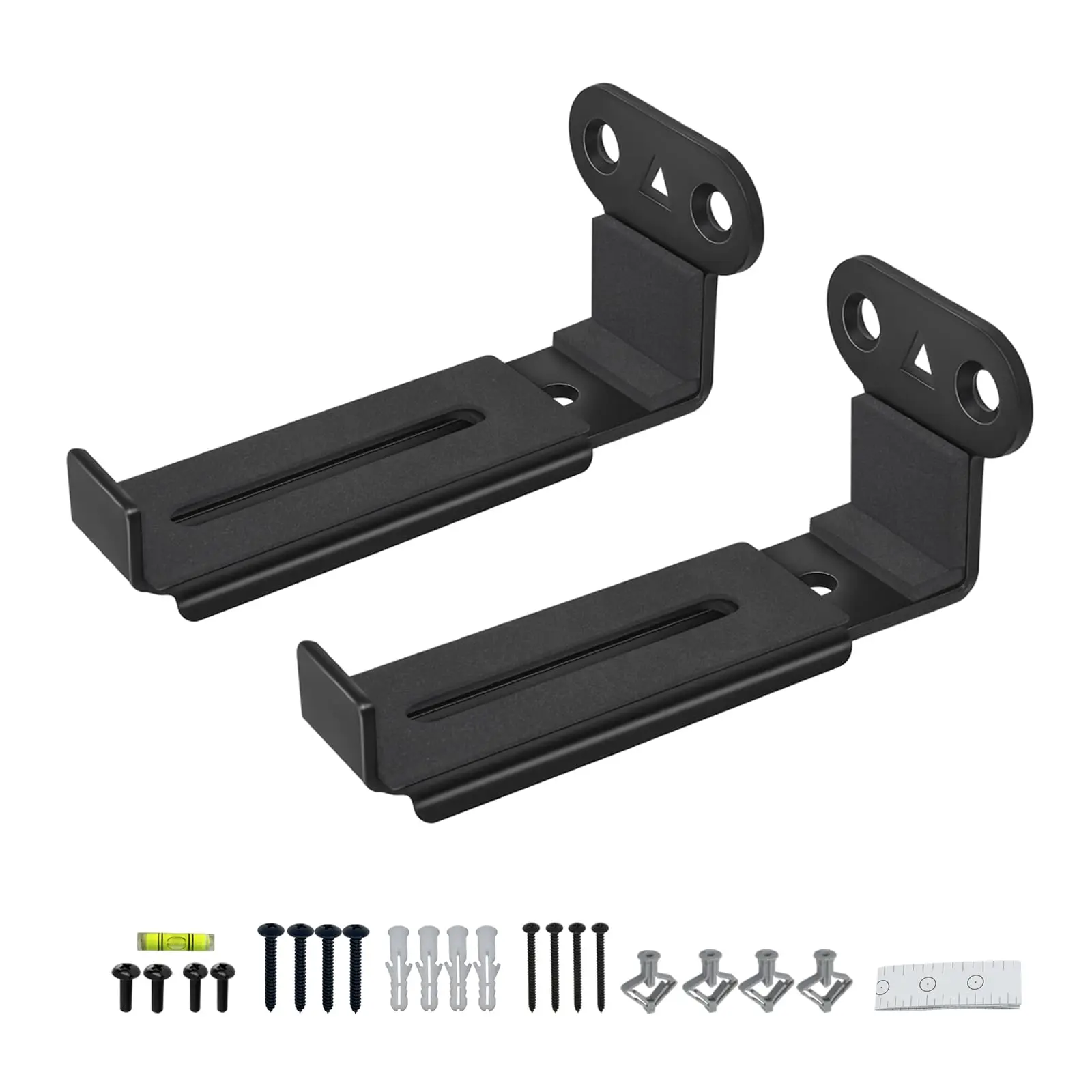 Soundbar Wall Mount, All Metal,Depth Adjustable 3.7”-6.3”,2 Packs | Hold up to 30 lbs, Sound Bar Mounts Under TV for Sonos,Samsung, Bose, Vizio, LG, Sony, JBL and More,HD-118,Black