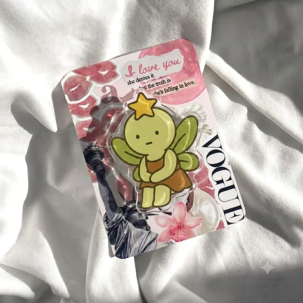 Cute Goblin Phone Stand Whimsical Fairy Phone Grip | Coquette Aesthetic Room Decor Phone Accessory | Trendy New York Collage Grip Tok