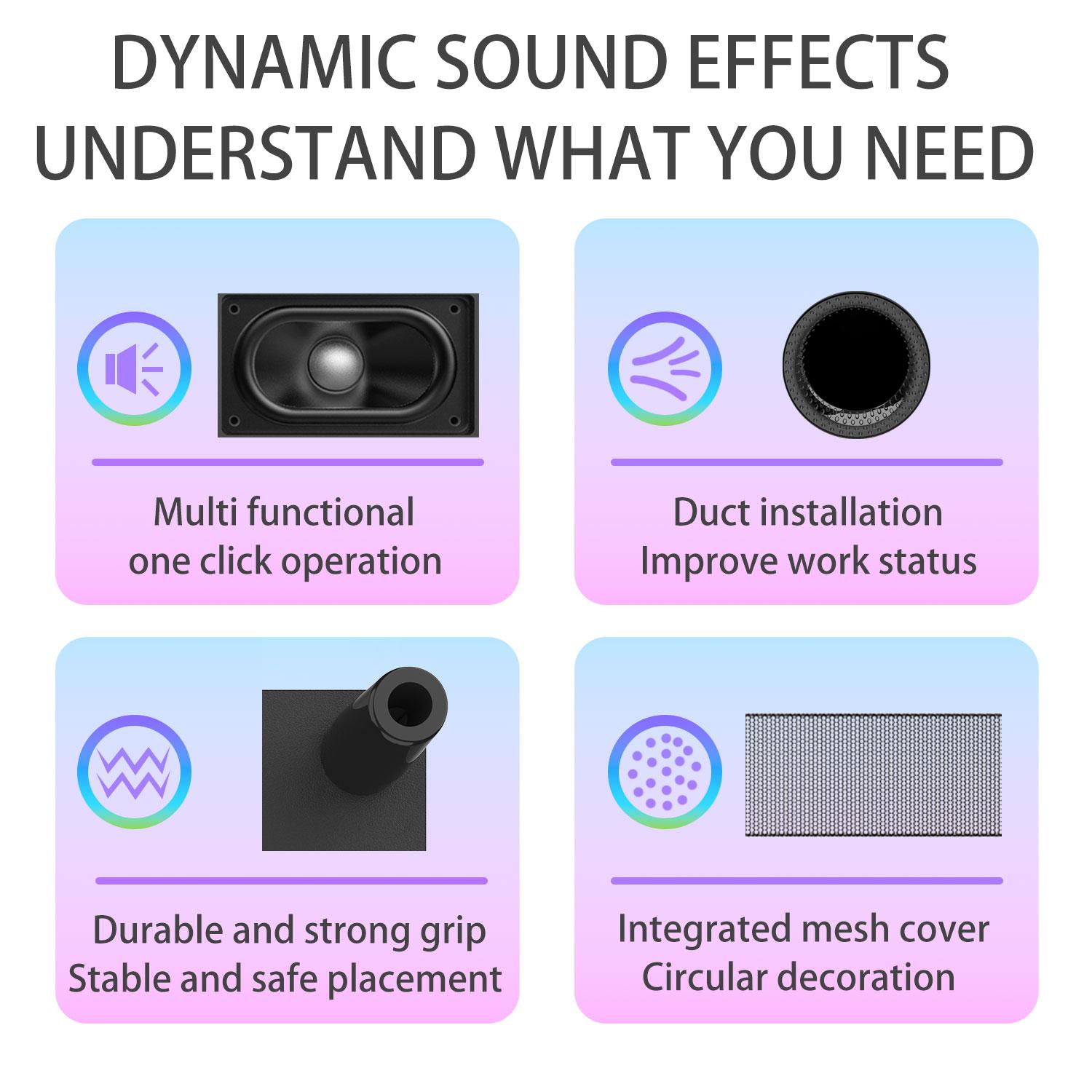 Bluetooth Soundbar With RGB Subwoofer,Heavy Bas  2.1Suround Sound System, Vertical TV speaker, Home Theater Stereo, Bluetooth 5.0, RCA/AUX(/USB/HD(ARC)/Optical Connection